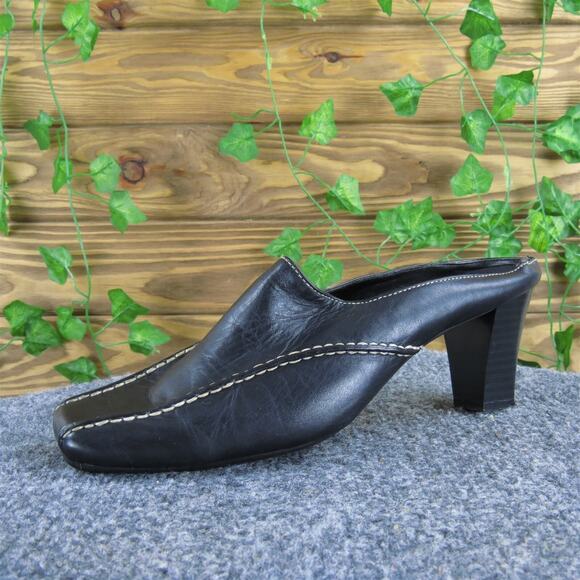 Aerosoles Women's Catch Me Mule Black Leather‎ Pump 7.5 Medium Gently Used 2025 - Picture 1 of 5